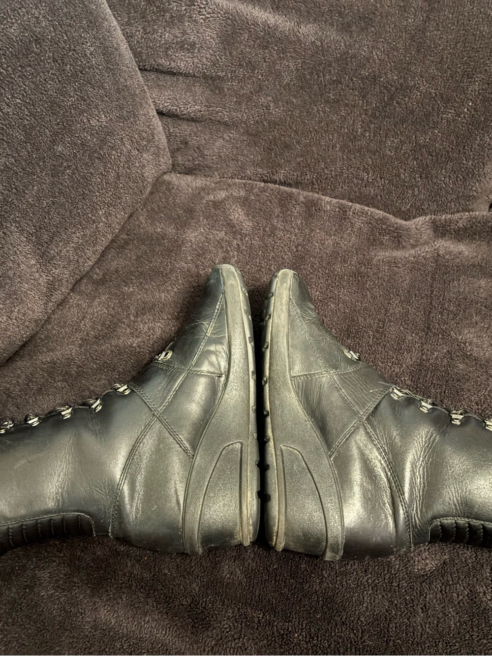 Timberland Lace-Up Wedge black Leather Combat boots with strap womens 8.5M 96347 - Picture 5 of 8